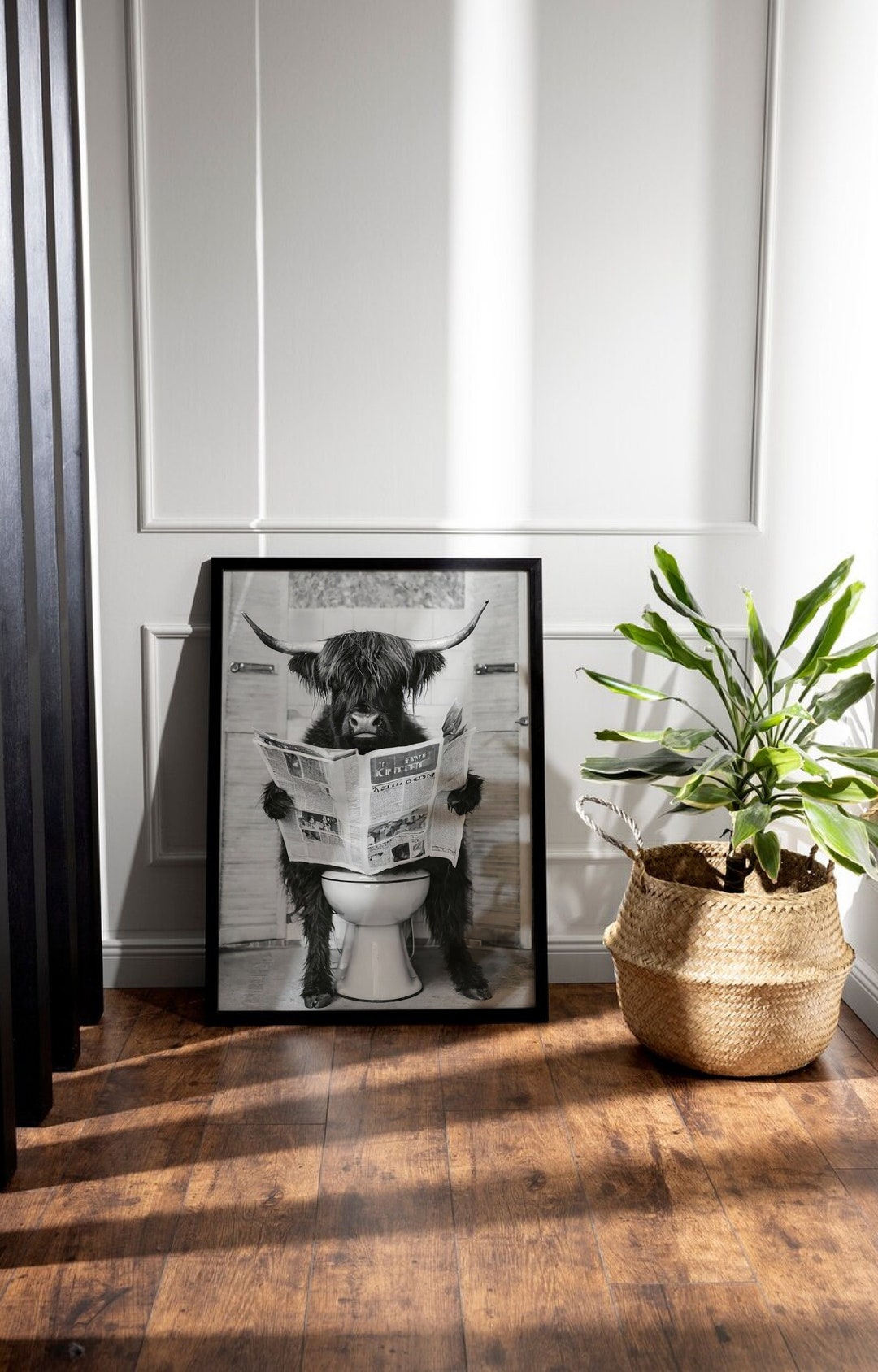 Highland Cow Bathroom Art, Quirky Toilet Humor Decor, Funny Animal ...