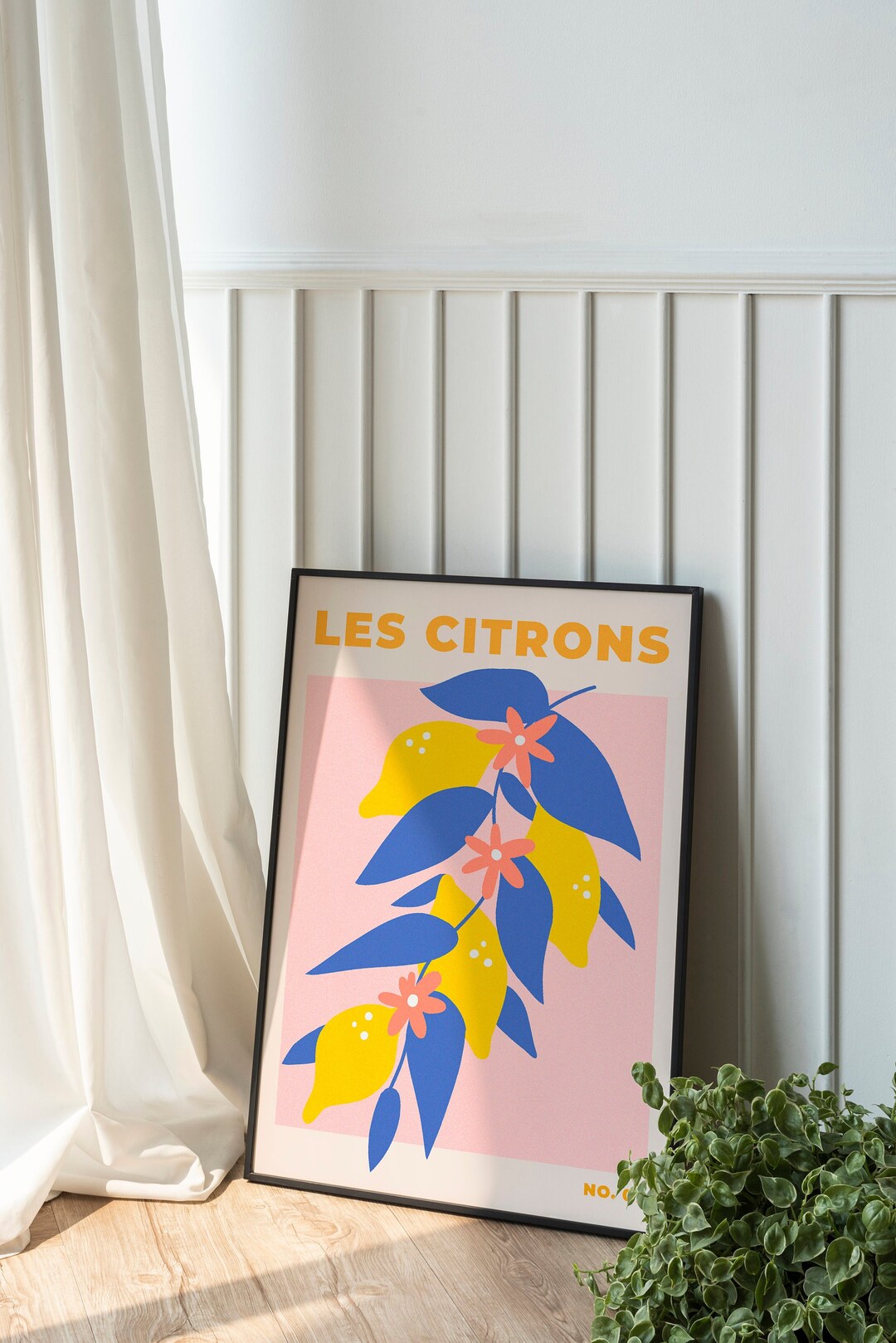 Les Citrons, Lemons Vibrant Digital Art, Affordable Wall Art, Wall Art ...