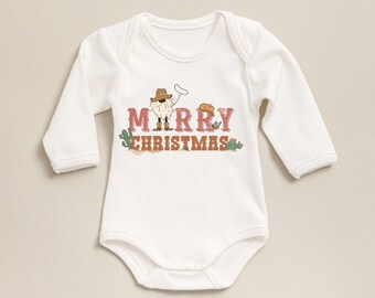 Merry Christmas Baby Onesie®, Natural Christmas Bodysuit, Baby Christmas Outfit, Baby Christmas Gift