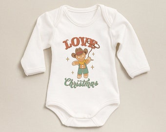 Love Christmas Baby Onesie®, Natural Christmas Bodysuit, Baby Christmas Outfit, Baby Christmas Gift