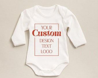 Kundenspezifische Babybodys, Ihr Design oder Logo direkt auf einen Bodysuit gedruckt, Custom Design Onesie®, Babybody mit benutzerdefiniertem Text