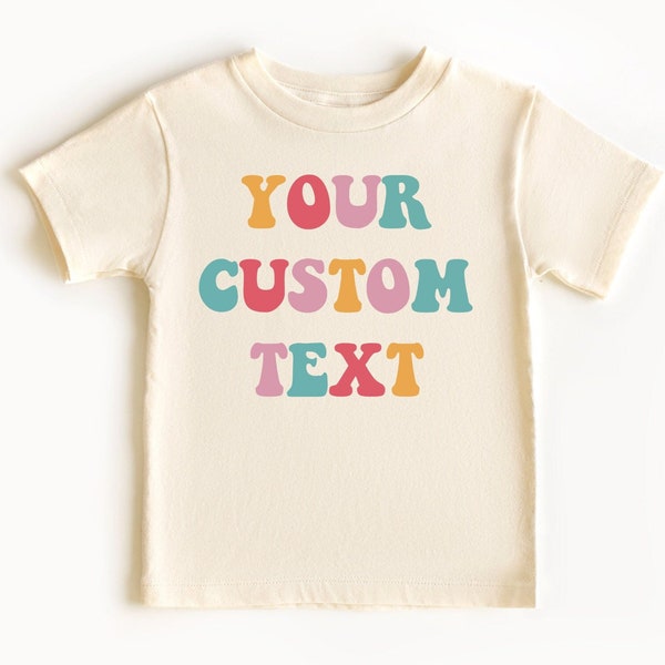 Chemise enfant rétro avec texte personnalisé, votre texte personnalisé ici, chemise personnalisée, votre motif ou logo imprimé directement sur une chemise, texte personnalisé imprimé