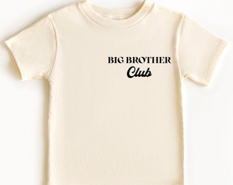 Big Brother Club Shirt, Big Brother, Big Brother T-shirt, Big Bro, Brown Shirt, Pregnancy Announcement, Baby Announcement, Reveal