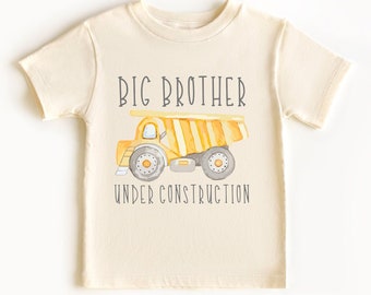 Chemise Big Brother en construction, Body Brother Digger, Faire-part de grossesse, Chemise grossesse, Grand frère tout-petit