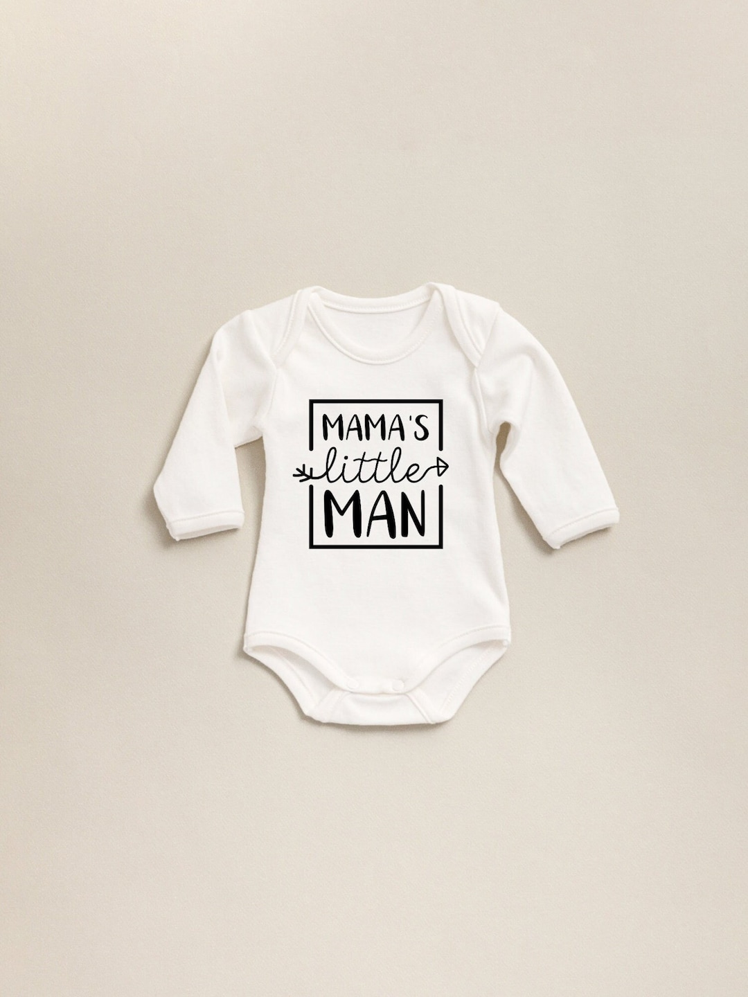 Mama's Little Man Onesie®, Mother's Day Bodysuit, Minimalist Natural