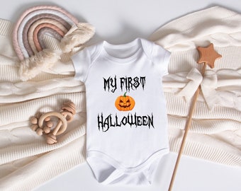 First Halloween Baby Onesie®- Cute Announcement Onesie®-First Halloween Natural Toddler Tee