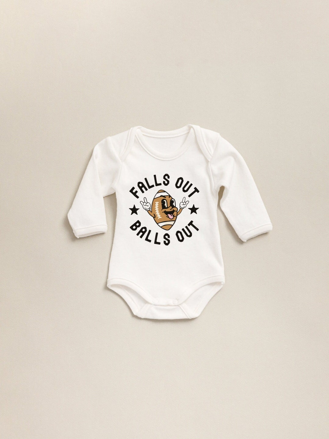 Falls Out Balls Out Baby Onesie® , Retro Fall Bodysuit, Funny Football