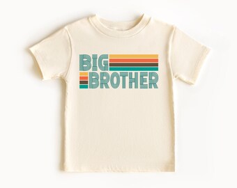 Retro Big Brother Shirt - Boys Sibling Tee - Vintage Natural Kids Gift, Cute Vintage Shirt, Big Bro Toddler Tee, Bro Shirt