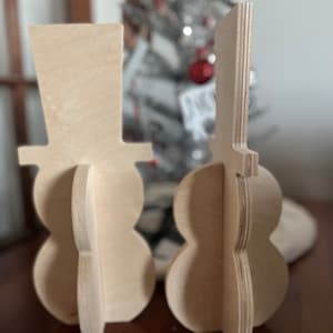 Set of 2 - Tall Wooden Snowmen
