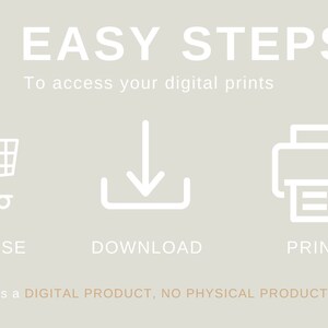 May include: Three easy steps to access digital prints: purchase, download, and print.  Please note this is a digital product, no physical product will be shipped.