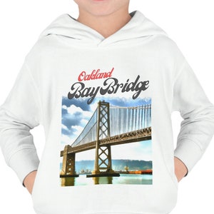 Toddler Oakland Bay Bridge Hoodie. California Bridge Shirt. Soft Cotton Pullover. Bay Area Love. Cali Pride. Comfy Cotton Sweatshirt.