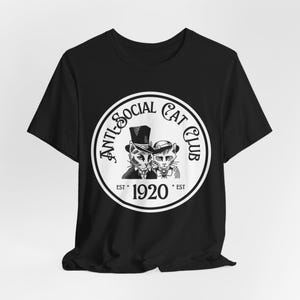Camiseta antisocial del club de gatos con corte de novio. Camiseta de gato vintage. Camiseta divertida para gatos. Camisa vintage del club de gatos. Camiseta para amantes de los gatos. Camiseta de gato genial.