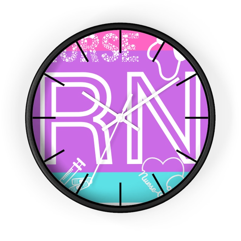 RN Pride Purple 10inch Wall Clock for Nurses, Nurse Gift, RN Gift