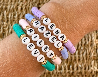 Custom Name Beaded Bracelet |Personalized Name Bracelet | Name Bead Bracelet for Mom | Custom Name Bracelet Gift | Gift for Mom