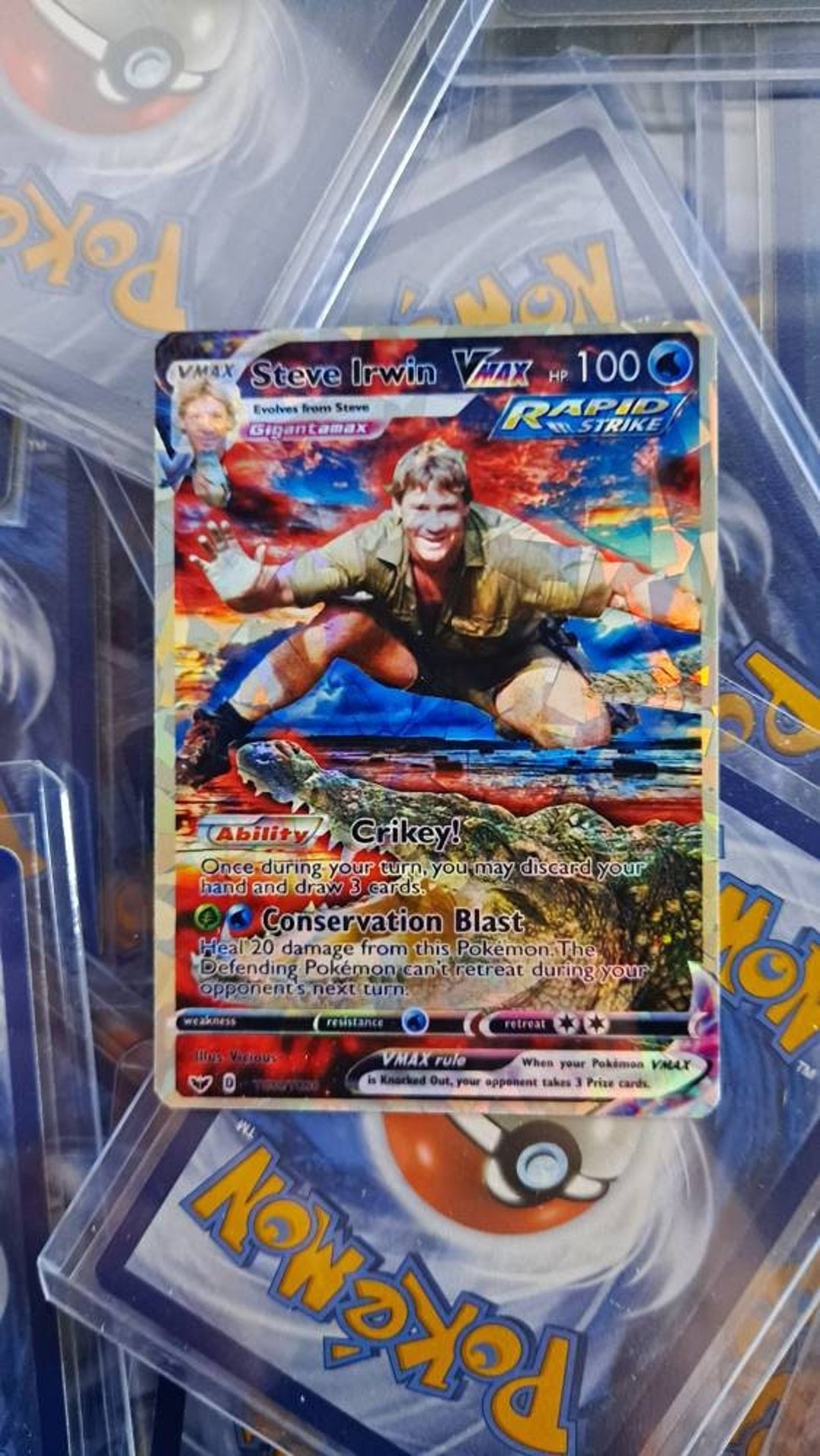 Steve Irwin Pokémon Card Etsy