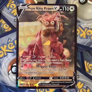 Cartão Pokémon Pepe King Prawn Meme