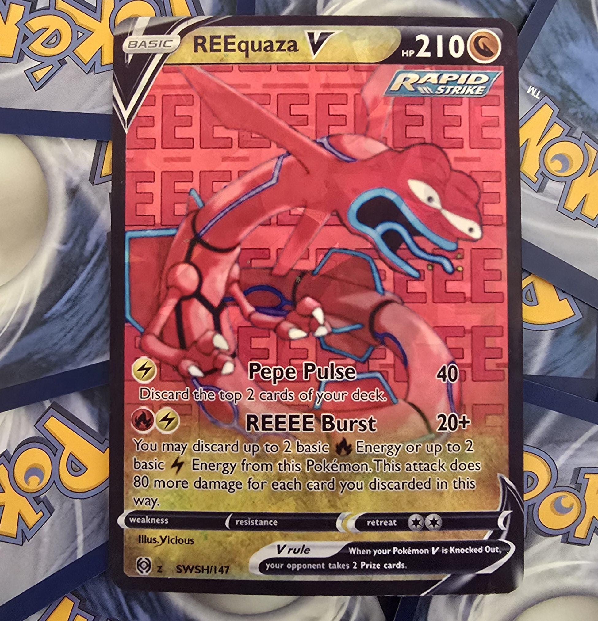 rep pokemon cards 20 Rare Pokmon 2026 Reequaza Pokemon Card - (pepe