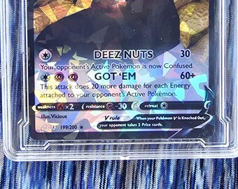 ポケモンカードゲーム D - nuts Deez Nuts Meme Pokemon Card - Custom Slab - Etsy