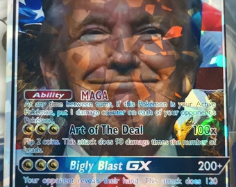 Pokémon Gumshoos Trump - Trump's Wall - My Pokemon Card - Foto 4