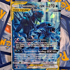 Carte Pokémon Carapuce et xénomorphe Tag Team
