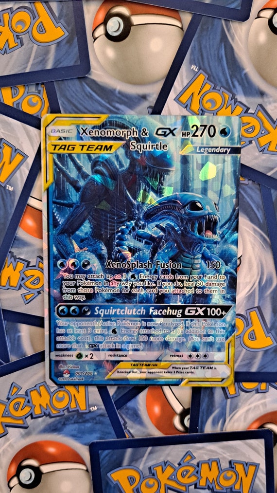 Squirtle and Xenomorph Tag Team Pokemon Card - Etsy
