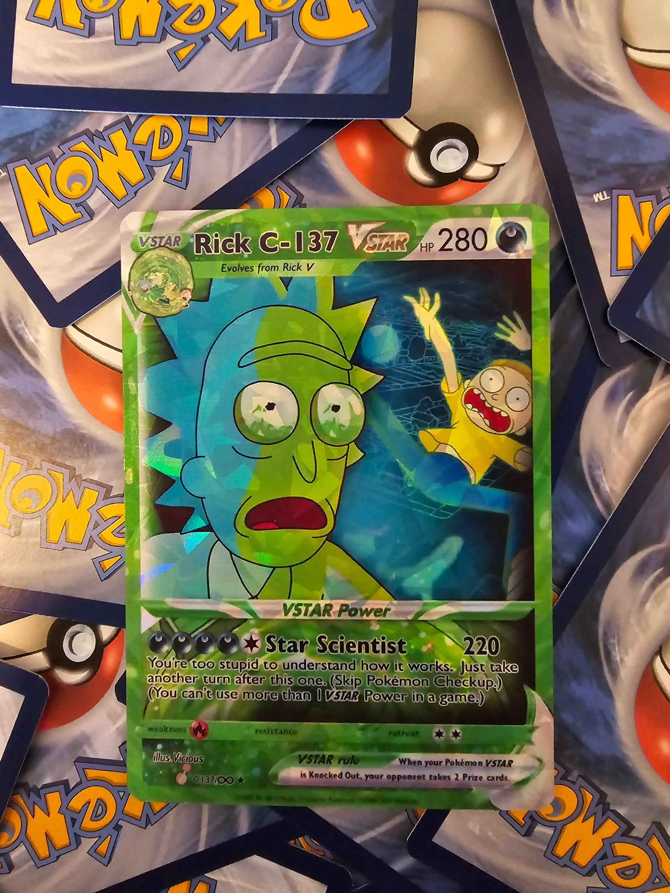 Rick C137 Pokemon Card - Rick And Morty