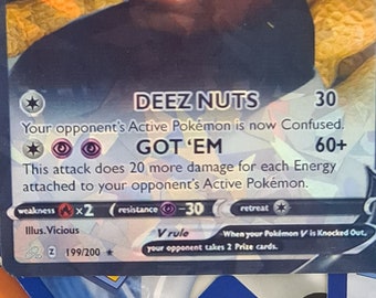 Deez Nuts Meme Pokemon Card - Etsy