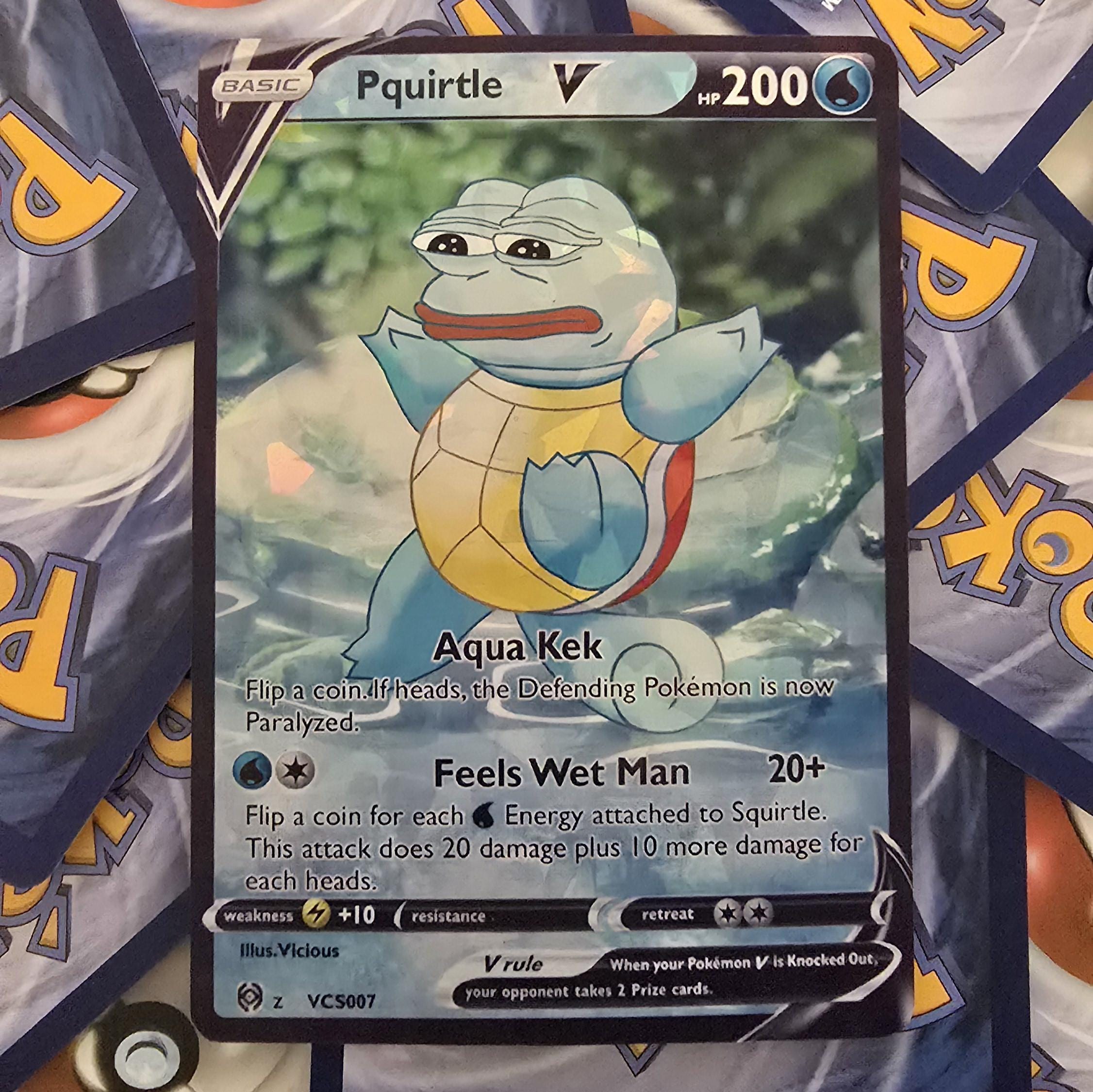Psquirtle Pokemon Card - Pepe and Squirtle - Etsy Denmark