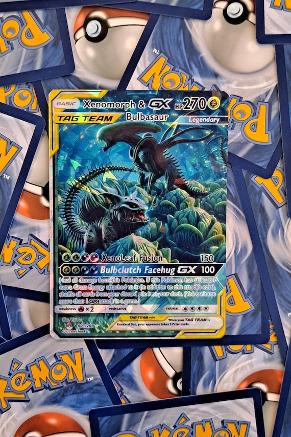 Bulbasaur and Xenomorph Tag Team Pokemon Card - Etsy