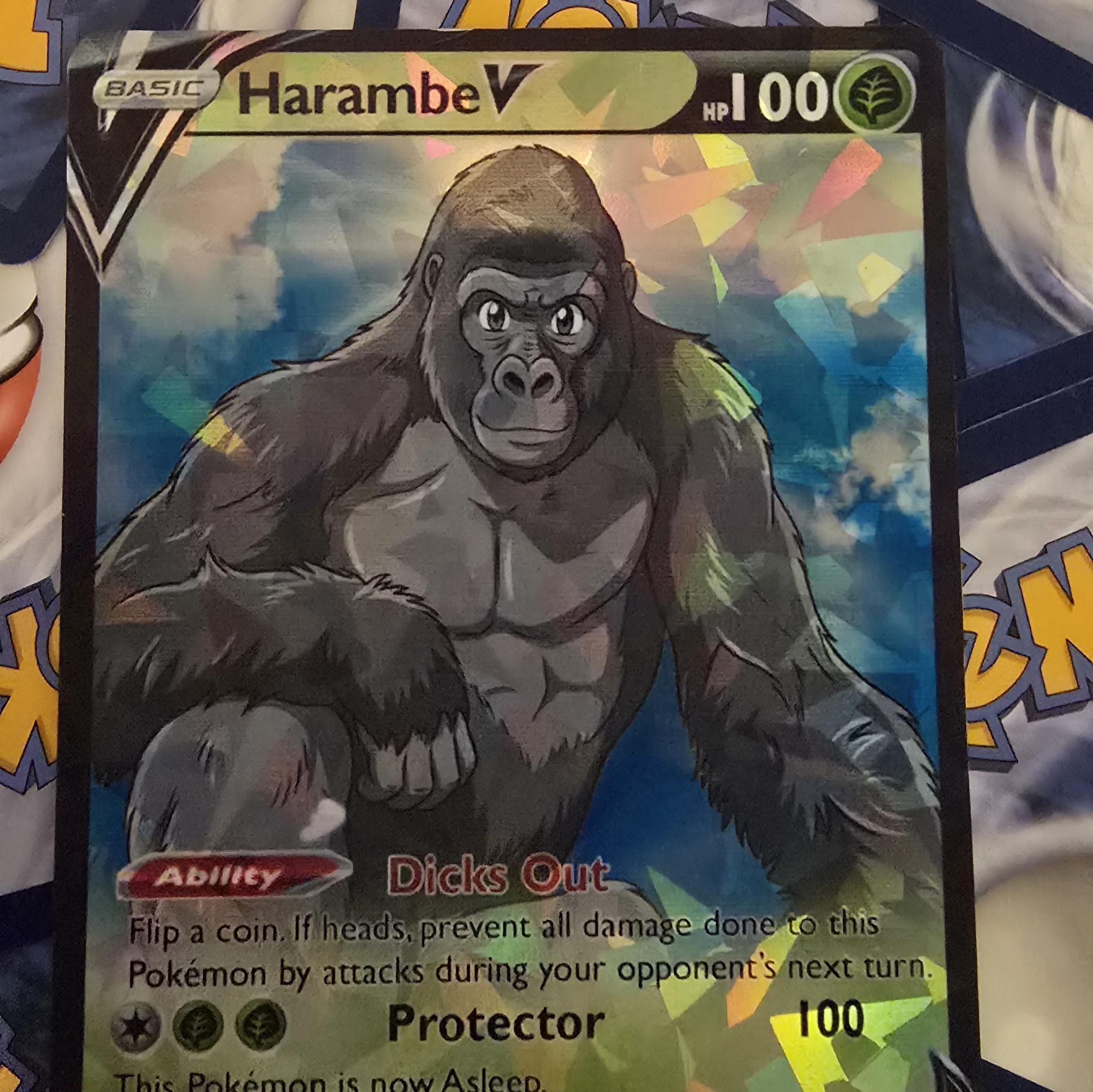 harambe card sleeves Ryker Harambe Pokemon Card - Etsy