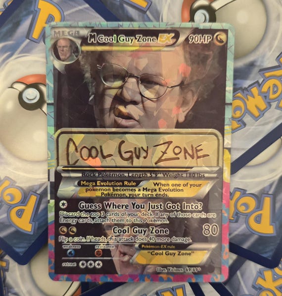 Cool Guy Zone Pokemon Card - Meme - Etsy