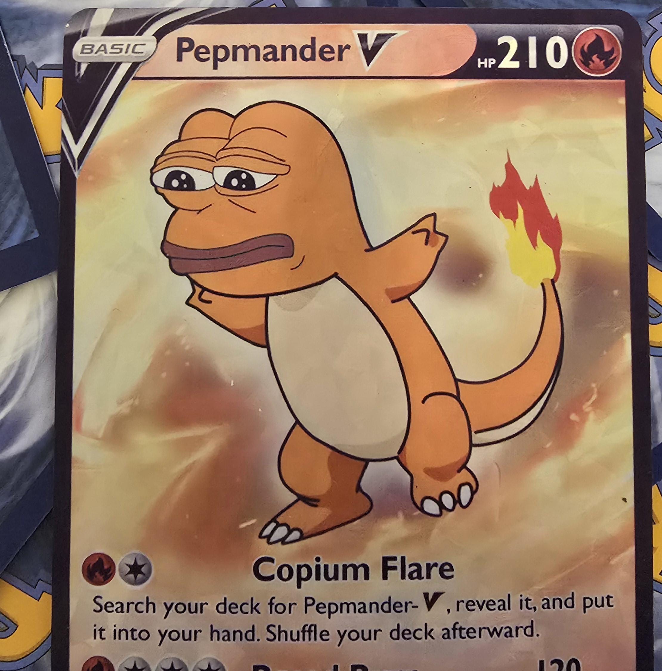 Pepemander Pokemon Card - Pepe and Charmander - Etsy