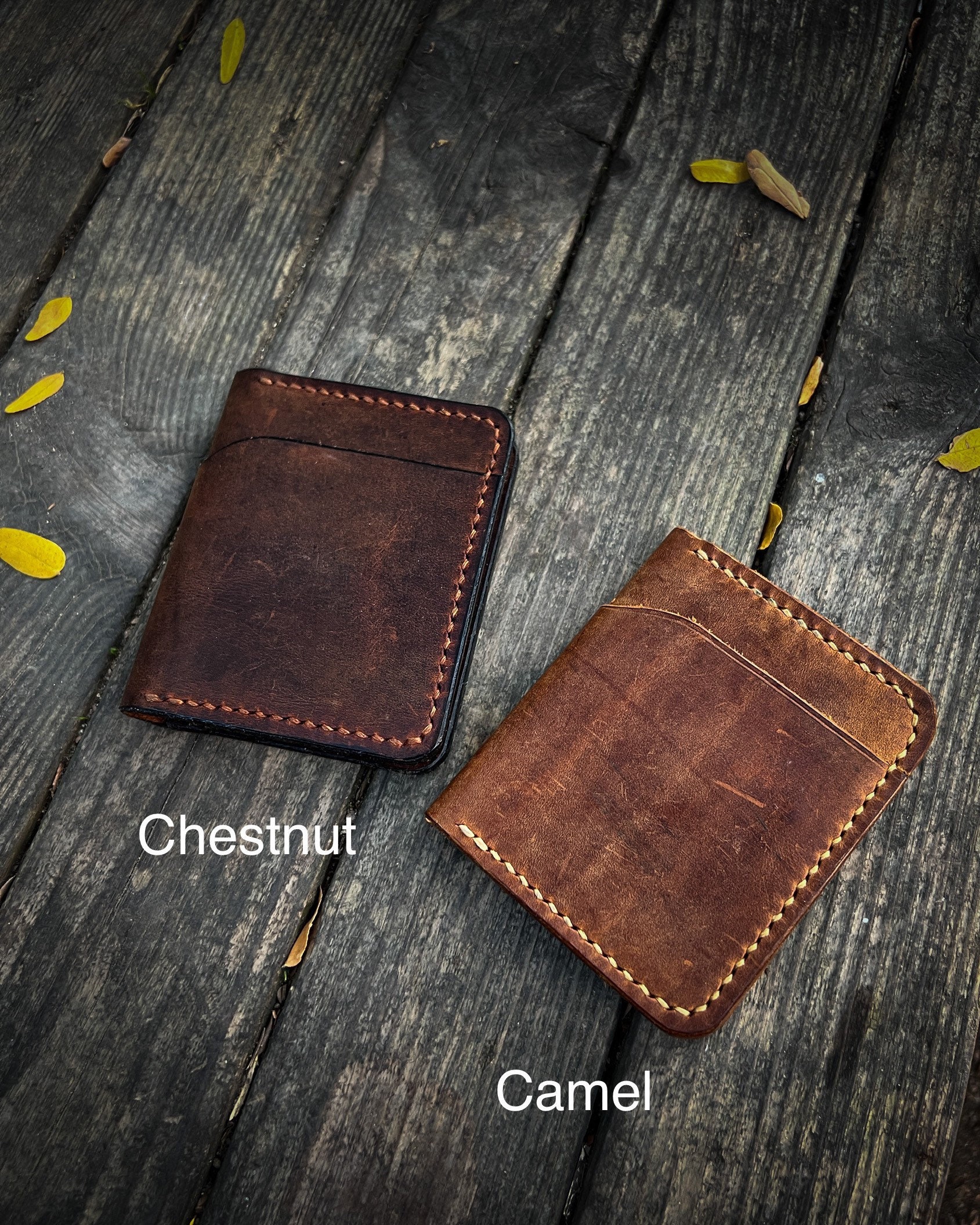 Tan Vintage, Vertical Credit Card Wallet