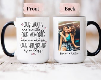 Best Friends Mug, Custom Photo Mug, Custom Best Friend Mug, Best Friend Gift, Long Distance Friend, Gift For Best Friend, Friend Photo Mug