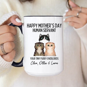 Personalized Happy Mother's Day Cat Mug, Cat Mom Mug, Mothers Day Gift, Custom Cat Mug, Cat Lover Gift, Funny Mug For Cat Mom