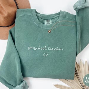 Preschool Teacher Sweatshirt, Pre-K Teacher Gift Crewneck, Early Education Shirt, Back to School Teacher Outfit, Comfort Colors®