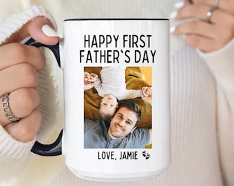First Fathers Day Mug, 1st Fathers Day Gift, Dad Picture Mug, Custom Photo Mug, Photo Mug For First Time Dad, Sentimental Dad Gifts, Dad Mug