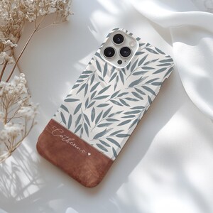 Custom Floral Phone Case Compatible With iPhone 16, 16 Pro Max 15, 15 Pro 14, 13, 13 Pro, 12 Mini, Personalized Name Phone Case For Her