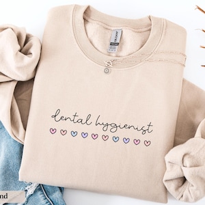 Dental Hygienist Sweatshirt, Cute Dental Hygienist Shirt, Dental Hygiene Gifts, Gift For Dental Hygienist, Dental Hearts Shirt, Dental Gifts