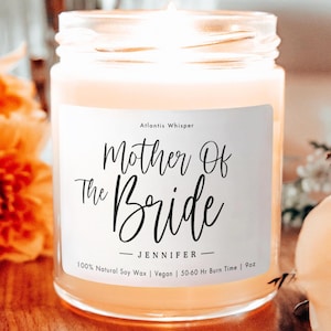 Mother Of The Bride Candle, Mother Of The Bride Gift, Personalized Gift For Mother Of The Bride, Wedding Party Gifts, Mother Of Bride Gift