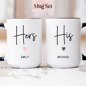 Personalized His And Hers Mug Set, Custom Wedding Mugs, Engagement Gift, Anniversary Gift, Bride Groom Mugs, Mr And Mrs Mugs, Newlywed Mugs