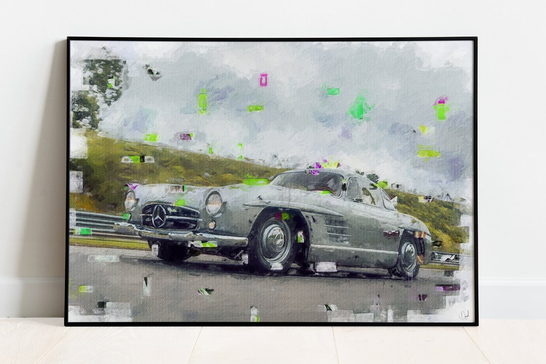 Mercedes 300sl Gullwing Art Print / Mercedes Poster / Classic Car Print ...