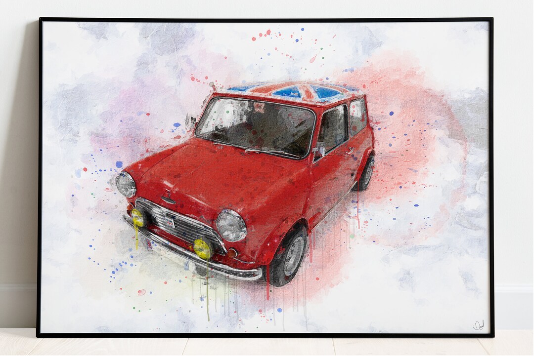 Mini Cooper Art Print / Classic Mini Poster / Classic Car Print ...