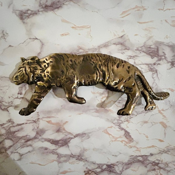 Vintage Tiger Gold Belt Buckle- Laloon 1980s