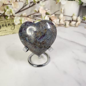 Hand Carved Ruby Kyanite Heart | Unique Gift Home Decor