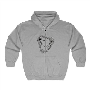 Gothic Skull Zip Hoodie: Unisex Heavy Blend Sweatshirt, Edgy Fashion