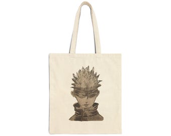 Anime Art Print Cotton Canvas Tote Bag: Eco-Friendly Everyday Carrier