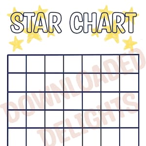 Star and Reward Chart for Positive Reinforcement