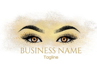 Golden Spark Eyebrows and lashes business logo B/W background