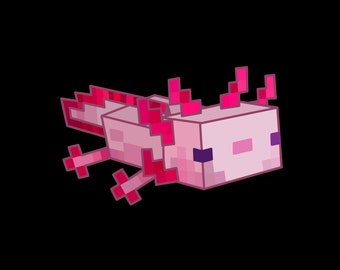 Axolotl-SVG-Minecraft-Digital-Print-Rosa- Gamer-Art-Minecraft Valentines-PNG